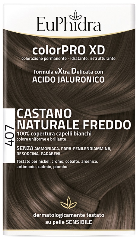 EUPHIDRA COLORPRO XD 407 CASTANO NATURALE F COLORE + ATTIVANTE + BALSAMO + CUFFIA + GUANTI - Antica Farmacia Ferrari