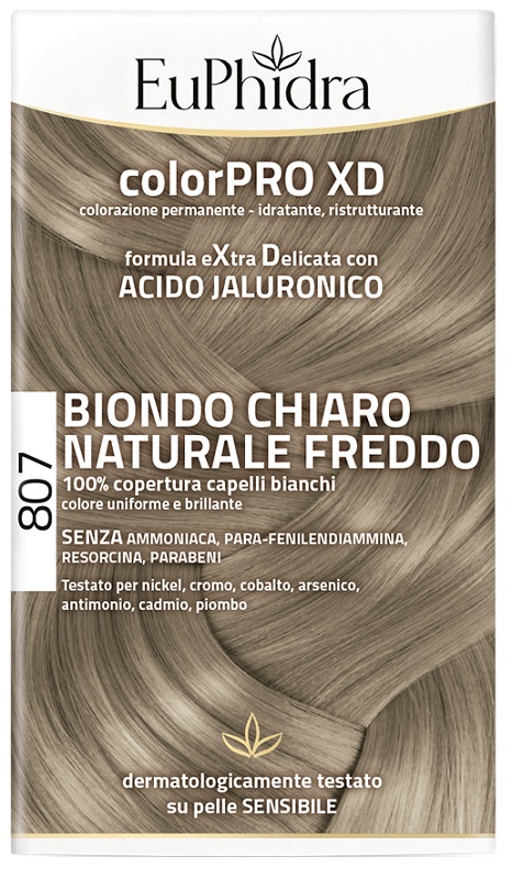 EUPHIDRA COLORPRO XD 807 BIONDO CHIARO NATURALE F COLORE + ATTIVANTE + BALSAMO + CUFFIA + GUANTI - Antica Farmacia Ferrari