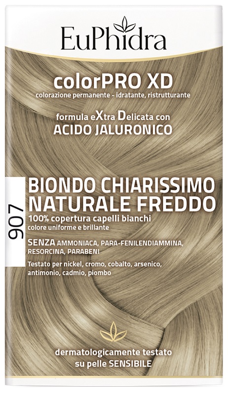 EUPHIDRA COLORPRO XD 907 BIONDO CHIARO MOGANO NATURALE F COLORE + ATTIVANTE + BALSAMO + CUFFIA + GUANTI - Antica Farmacia Ferrari