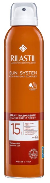 RILASTIL SUN SYSTEM TRANSPARENT SPRAY SPF15 200 ML - Antica Farmacia Ferrari