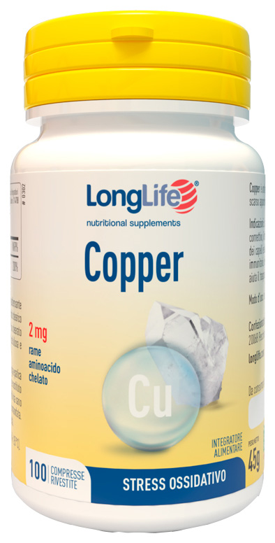 LONGLIFE COPPER 100 COMPRESSE RIVESTITE - Antica Farmacia Ferrari