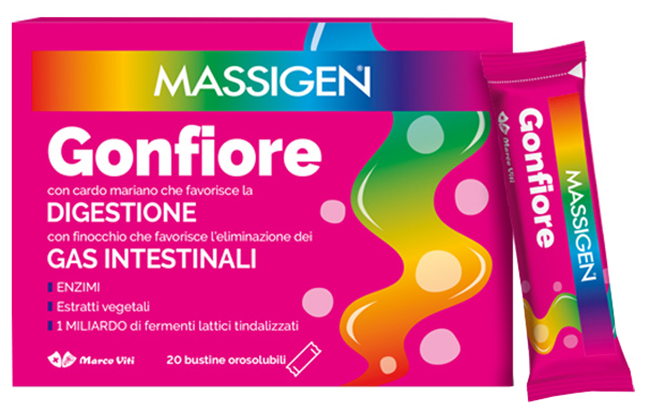 MASSIGEN GONFIORE 20 BUSTINE OROSOLUBILI - Antica Farmacia Ferrari