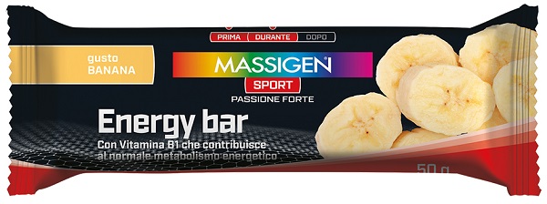 MASSIGEN SPORT ENERGY BARRETTA BANANA 50 G - Antica Farmacia Ferrari