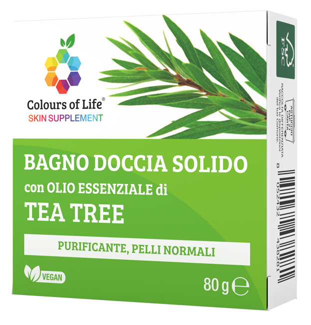 COLOURS OF LIFE TEA TREE BAGNO DOCCIA SOLIDO 80 G - Antica Farmacia Ferrari