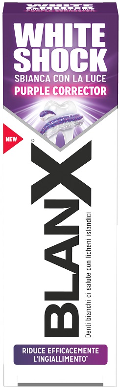 BLANX WHITE SHOCK PURPLE CORRECTOR DENTIFRICIO 75 ML - Antica Farmacia Ferrari