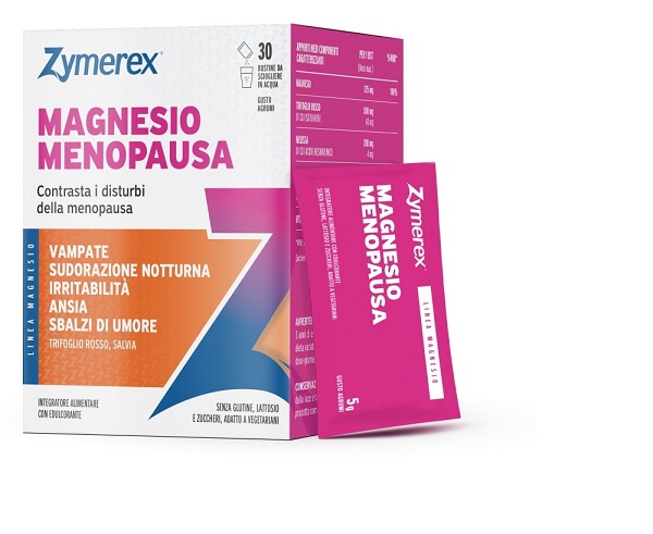ZYMEREX MAGNESIO MENOPAUSA 30 BUSTINE DA 5 G GUSTO AGRUMI CON EDULCORANTE SENZA ZUCCHERI SENZA GLUTINE SENZA LATTOSIO - Antica Farmacia Ferrari