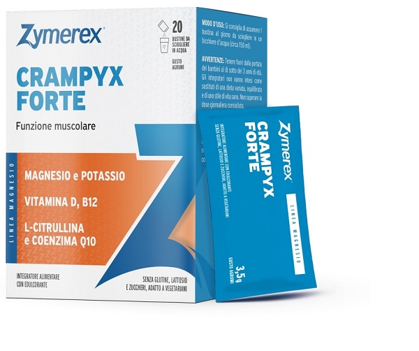 ZYMEREX CRAMPYX FORTE 20 BUSTINE DA 3,5 G GUSTO AGRUMI CON EDULCORANTE SENZA ZUCCHERI SENZA GLUTINE SENZA LATTOSIO - Antica Farmacia Ferrari