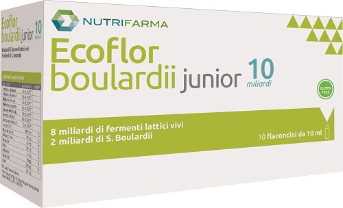 ECOFLOR BOULARDII JUNIOR 10 MILIARDI 10 FLACONCINI DA 10 ML - Antica Farmacia Ferrari