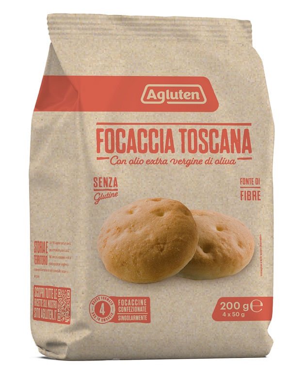 AGLUTEN FOCACCIA TOSCANA 4 PEZZI DA 50 G NATURALMENTE PRIVO DI LATTOSIO - Antica Farmacia Ferrari