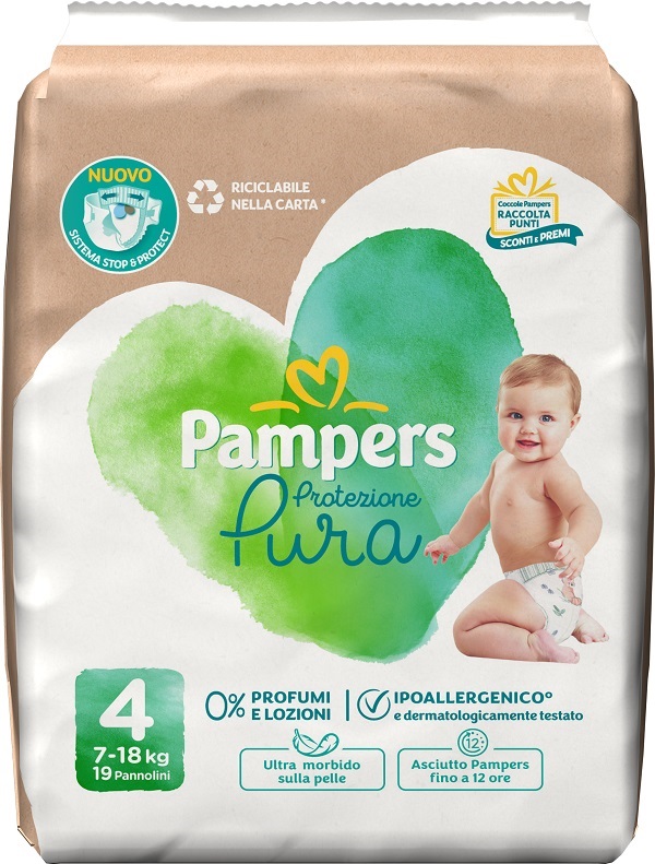 PAMPERS PROTEZIONE PURA MAXI PANNOLINI 19 PEZZI - Antica Farmacia Ferrari
