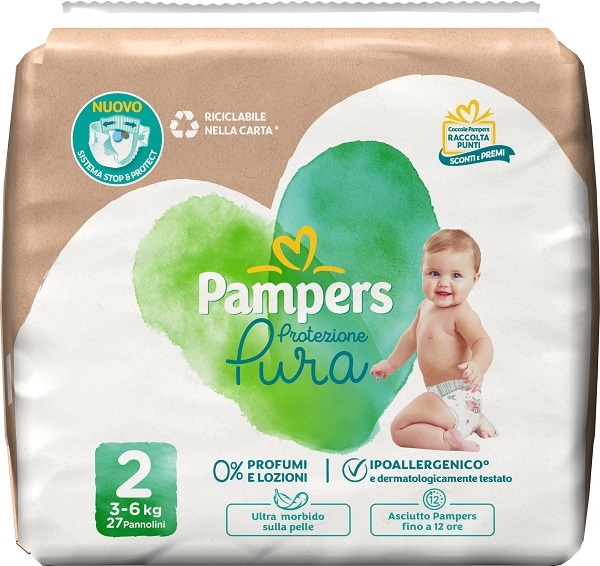 PAMPERS PROTEZIONE PURA MINI PANNOLINI 27 PEZZI - Antica Farmacia Ferrari