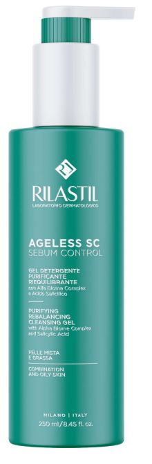 RILASTIL AGELESS SC SEBUM CONTROL GEL DETERGENTE PURIFICANTE RIEQUILIBRANTE 250 ML - Antica Farmacia Ferrari