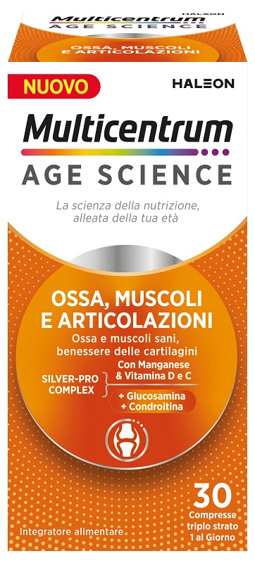 MULTICENTRUM AGE SCIENCE OSSA MUSCOLI ARTICOLAZIONI 30 COMPRESSE - Antica Farmacia Ferrari