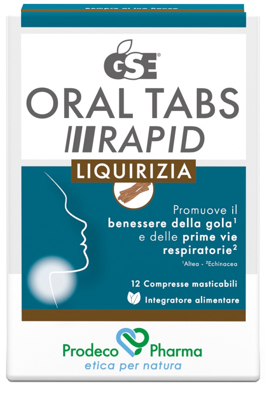 GSE ORAL TABS RAPID LIQUIRIZIA 12 COMPRESSE DA 1,5 G - Antica Farmacia Ferrari