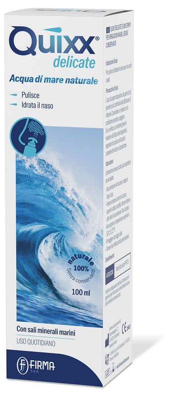 SOLUZIONE SPRAY PER IRRIGAZIONI NASALI QUIXX DELICATE ACQUA MARINA ISOTONICA 100 ML - Antica Farmacia Ferrari
