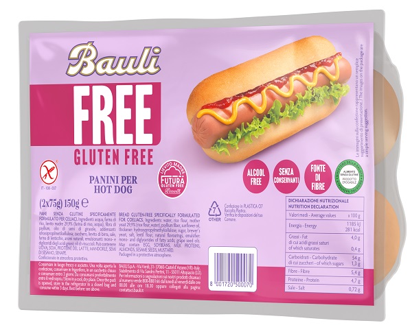 BAULI FREE PANINI HOT DOG 2 PEZZI DA 75 G - Antica Farmacia Ferrari