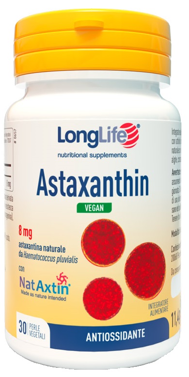 LONGLIFE ASTAXANTHIN VEGAN 8 MG 30 PERLE VEGETALI SENZA GLUTINE - Antica Farmacia Ferrari