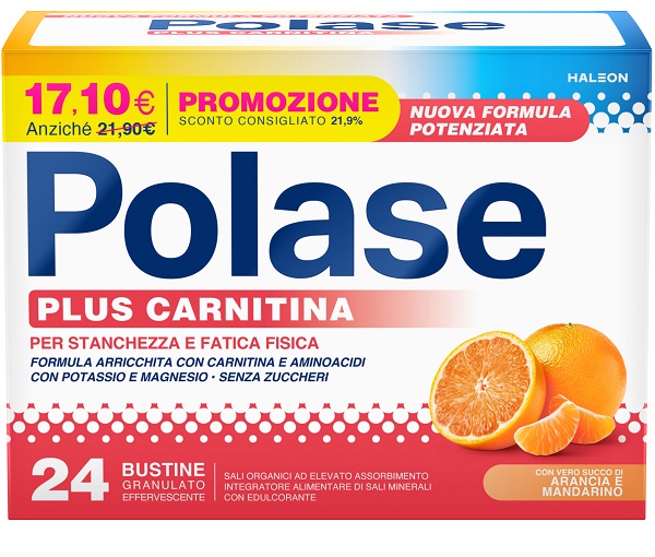 POLASE PLUS CARNITINA PROMO 24 BUSTINE GRANULATO EFFERVESCENTE DA 6,8 G - Antica Farmacia Ferrari