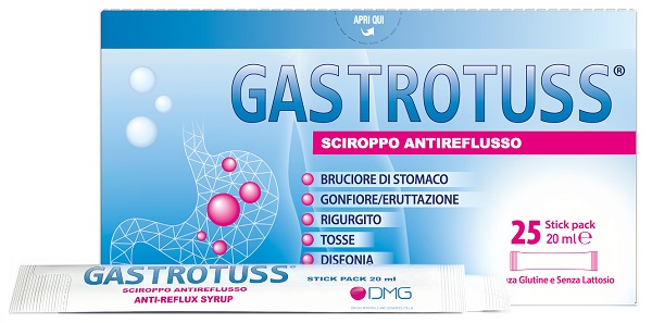 GASTROTUSS 25 STICK PACK DA 20 ML SCIROPPO ANTIREFLUSSO - Antica Farmacia Ferrari