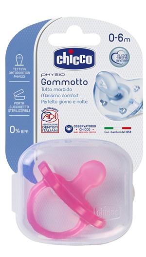 CHICCO GOMMOTTO IN SILICONE GIRL 0-6 MESI 1 PEZZO - Antica Farmacia Ferrari