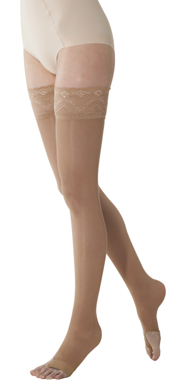 MARILYN 140 PUNTA APERTA CALZA AUTOREGGENTE CAMEL 3-ML - Antica Farmacia Ferrari