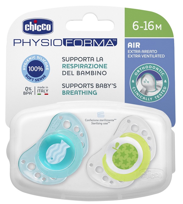 CHICCO SUCCHIETTO AIR BOY IN SILICONE 6-16 MESI 2 PEZZI - Antica Farmacia Ferrari
