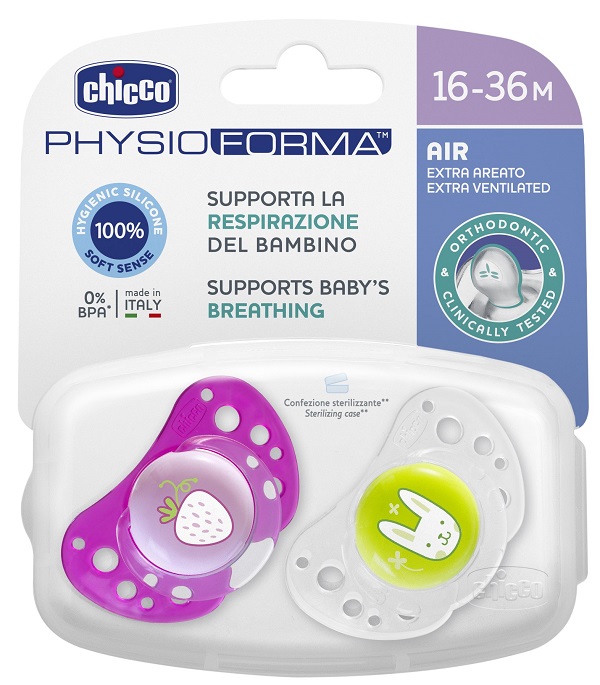 CHICCO SUCCHIETTO AIR GIRL IN SILICONE 16-36 MESI 2 PEZZI - Antica Farmacia Ferrari