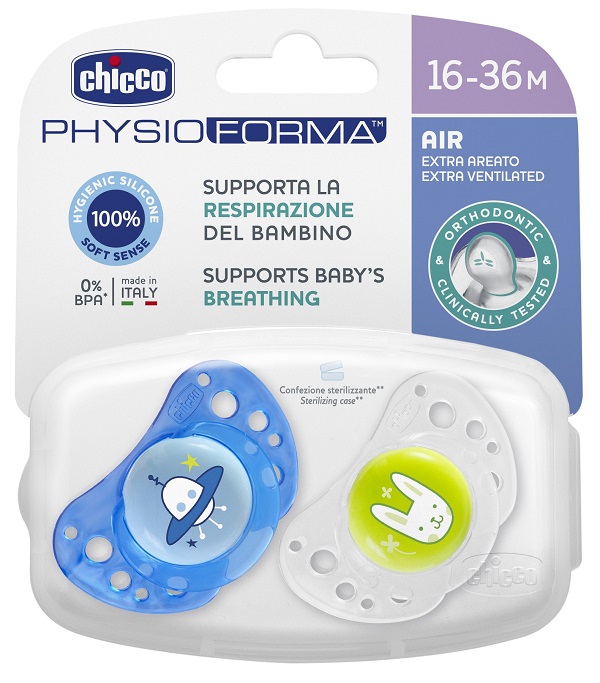 CHICCO SUCCHIETTO AIR BOY IN SILICONE 16-36 MESI 2 PEZZI - Antica Farmacia Ferrari