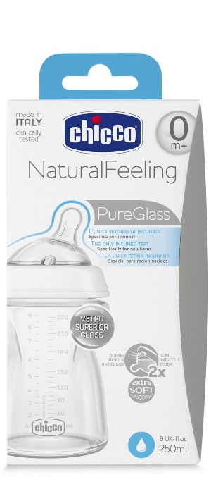 CHICCO BIBERON NATURALFEELING VETRO 0M+ 250 ML - Antica Farmacia Ferrari