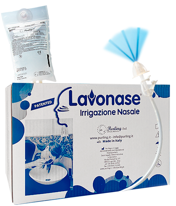 LAVONASE 2 BLISTER STERILI + 10 SACCHE SOLUZIONE FISIOLOGICAPER LAVAGGI NASALI + 1 CLAMP + 1 VENTOSA - Antica Farmacia Ferrari