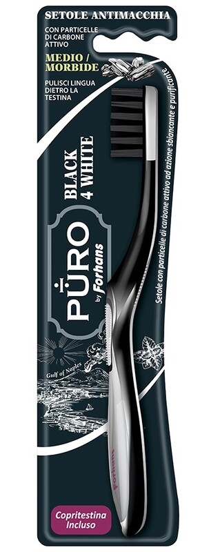 FORHANS SPAZZOLINO BLACK4WHITE SETOLE CARBONE - Antica Farmacia Ferrari