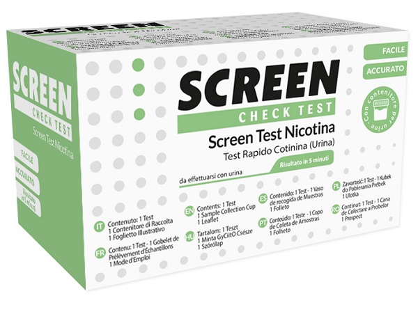 TEST RAPIDO CHE RILEVA LA PRESENZA DELLA COTININA/NICOTINA TRAMITE URINA SCREEN CHECK TEST NICOTINA - Antica Farmacia Ferrari