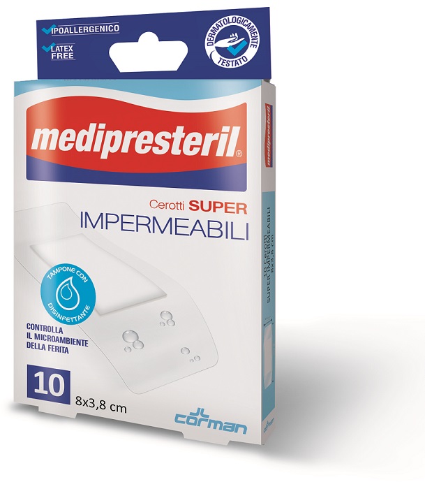MEDIPRESTERIL CEROTTI IMPERMIABILI SUPER 8 X 3,8 10 PEZZI - Antica Farmacia Ferrari