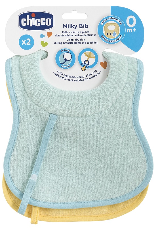 CHICCO BAVAGLINE 0M+ 2PZ AZZURRO - Antica Farmacia Ferrari