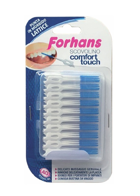 FORHANS SCOVOLINO COMFORT TOUCH PUNTA IN LATTICE 40 PEZZI - Antica Farmacia Ferrari