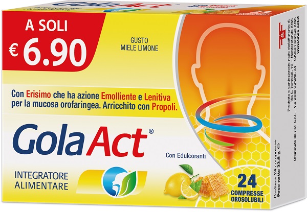 GOLA ACT MIELE LIMONE 24 COMPRESSE SOLUBILI 33,6 G - Antica Farmacia Ferrari