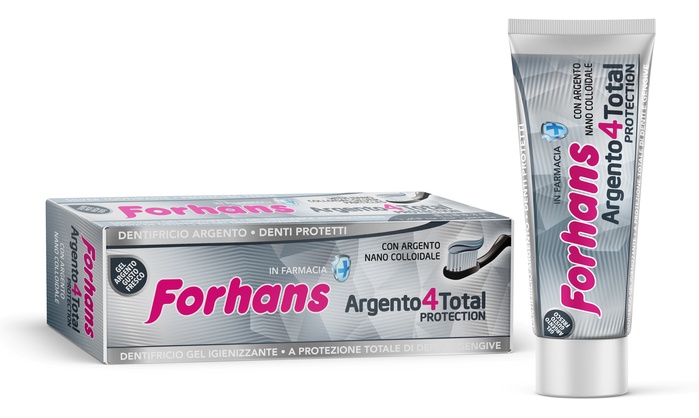 DENTIFRICIO SILVER 4 WHITE FORHANS 75 ML - Antica Farmacia Ferrari