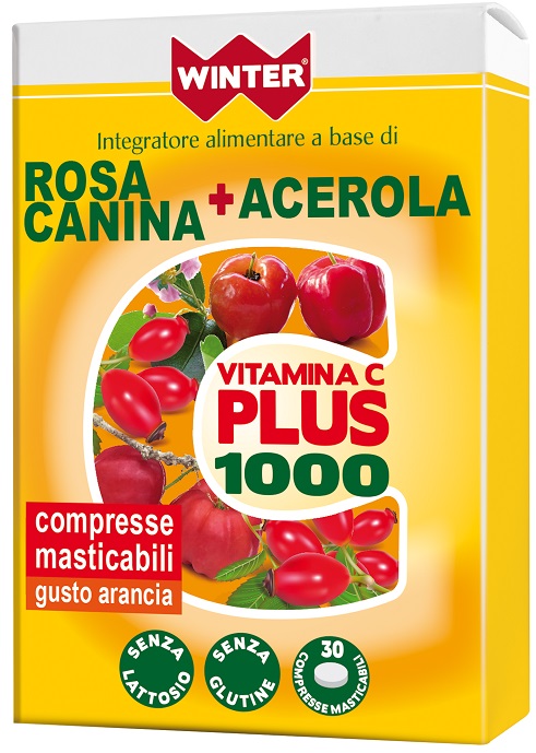 WINTER VITAMINA C PLUS 1000 ROSA CANINA + ACEROLA 30 COMPRESSE MASTICABILI - Antica Farmacia Ferrari