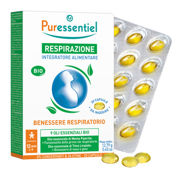PURESSENTIEL RESPIRAZIONE BIO 9 OLI ESSENZIALI 30 CAPSULE - Antica Farmacia Ferrari