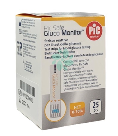 STRISCE MISURAZIONE GLICEMIA PIC GLUCO MONITOR 25 PEZZI - Antica Farmacia Ferrari