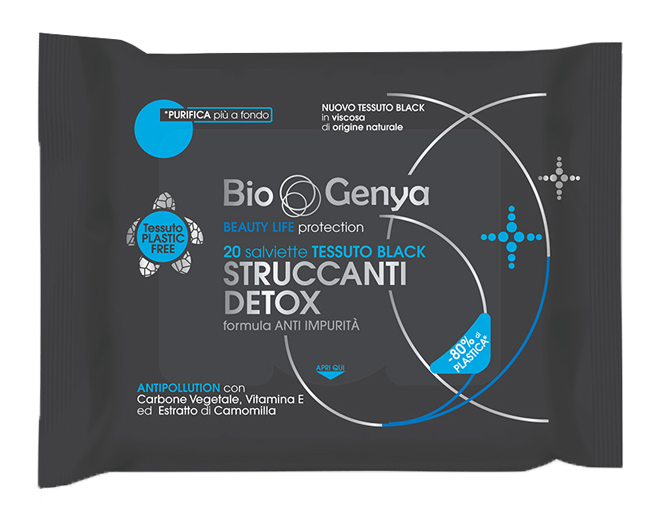BIOGENYA BEAUTY LIFE PROTECTION 20 SALVIETTE TESSUTO BLACK STRUCCANTI DETOX - Antica Farmacia Ferrari