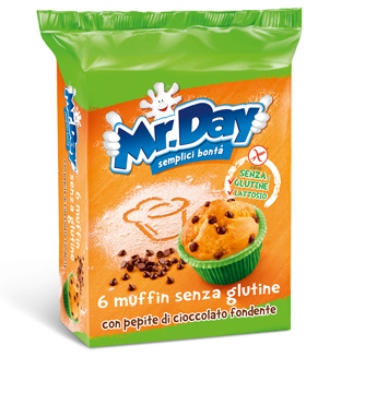 MR DAY MUFFIN SENZA GLUTINE CON PEPITE DI CIOCCOLATO FONDENTE 6 X 42 G - Antica Farmacia Ferrari