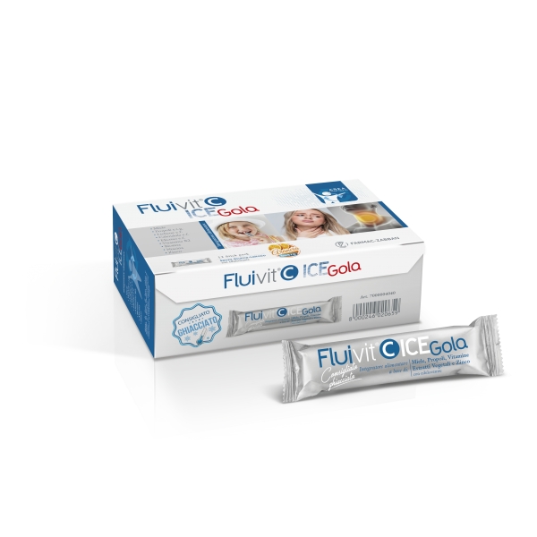 FLUIVIT C ICE GOLA 12 STICKPACK 12 ML - Antica Farmacia Ferrari