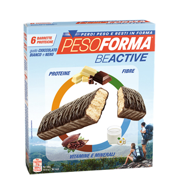 PESOFORMA BEACTIVE BARRETTA CIOCCOLATO BIANCO E NERO 6 PEZZI - Antica Farmacia Ferrari