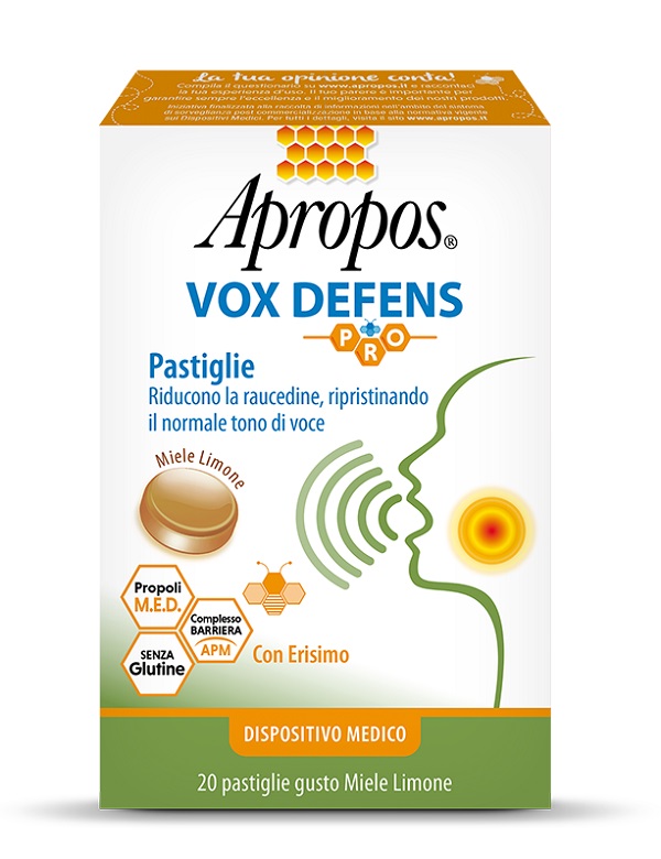 APROPOS VOX DEFENS PRO MIELE LIMONE 20 PASTIGLIE - Antica Farmacia Ferrari