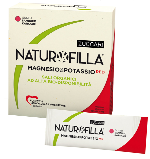 NATUROFILLA MAGNESIO & POTASSIO RED GUSTO SAMBUCO-KARKADE' 14 STICK PACK - Antica Farmacia Ferrari