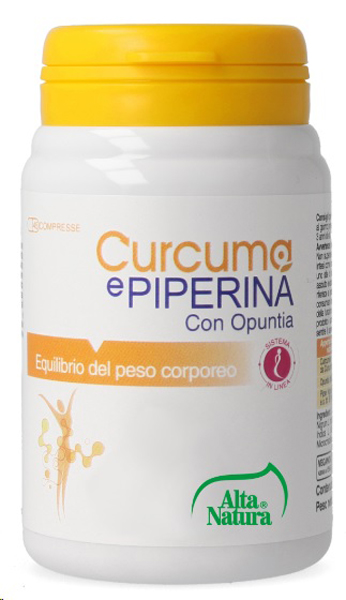 CURCUMA E PIPERINA CON OPUNTIA 45 COMPRESSE 900MG - Antica Farmacia Ferrari