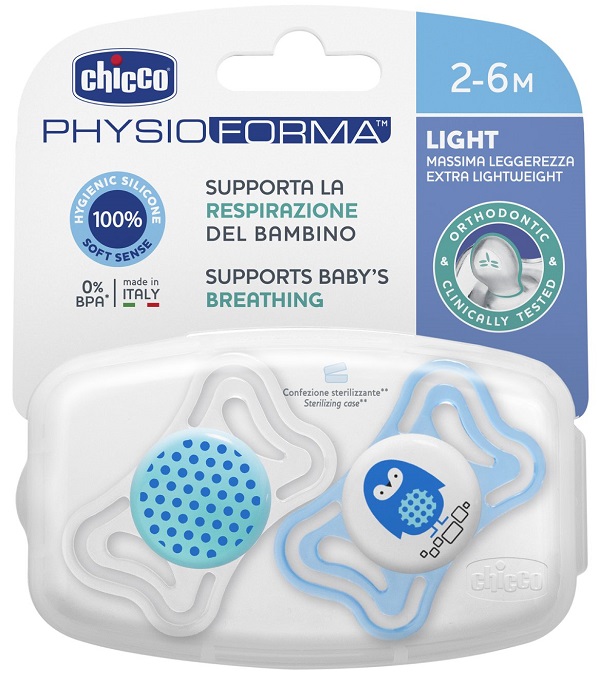 CHICCO SUCCHIETTO LIGHT BOY SILICONE 2-6 MESI 2 PEZZI - Antica Farmacia Ferrari
