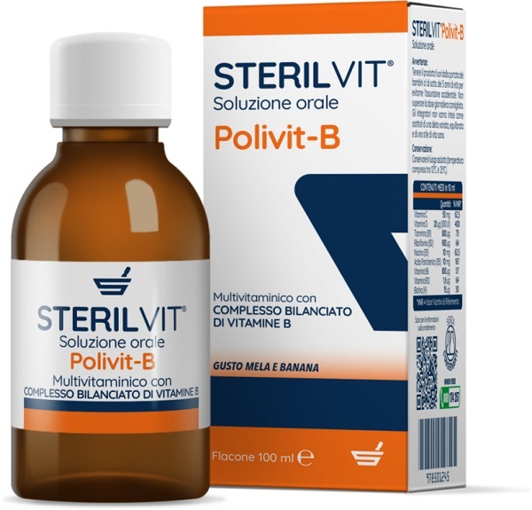 STERILVIT POLIVIT-B SOLUZIONE ORALE GUSTO MELA BANANA 100 ML - Antica Farmacia Ferrari