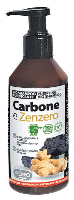 PURO BIO SHAMPOO CARBONE E ZENZERO 250 ML - Antica Farmacia Ferrari